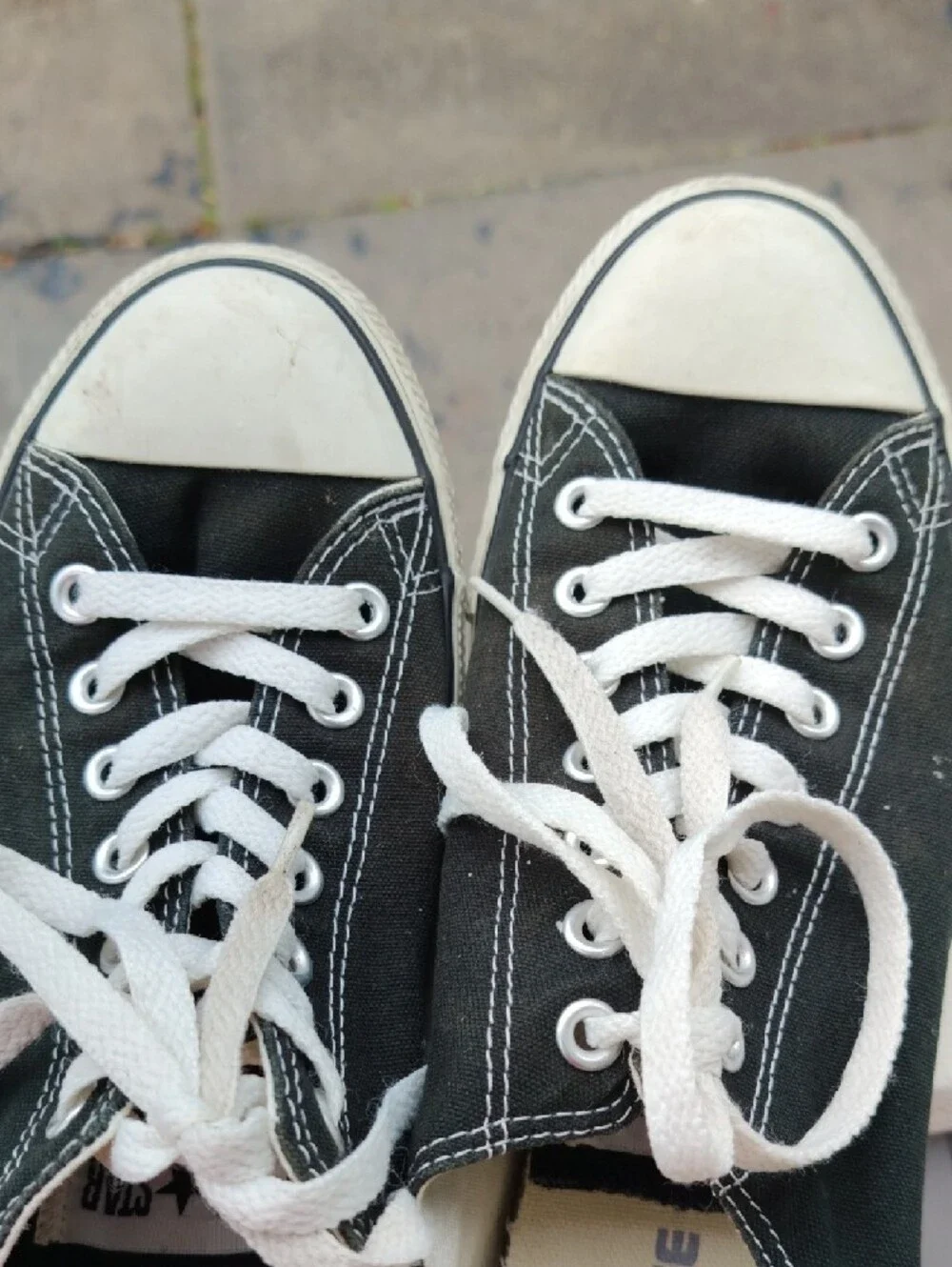 Converse Black Canvas Low-Top Sneakers with White Laces